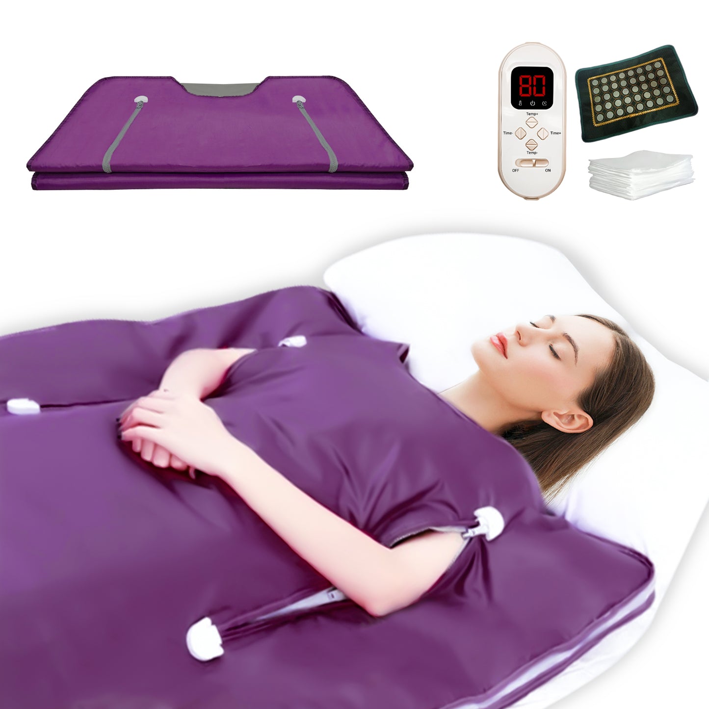 Pinjaze FIR sauna blanket(Purple)