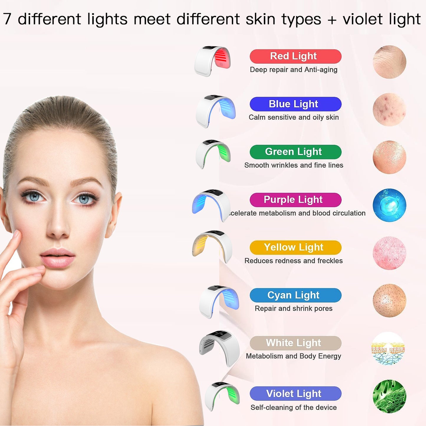 Pinjaze 7 in 1 Color SPA Facial Equipment