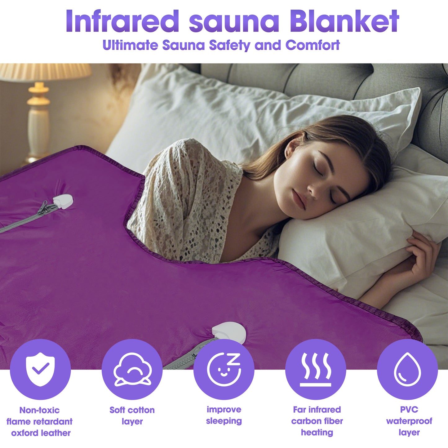 Pinjaze FIR sauna blanket(Purple)