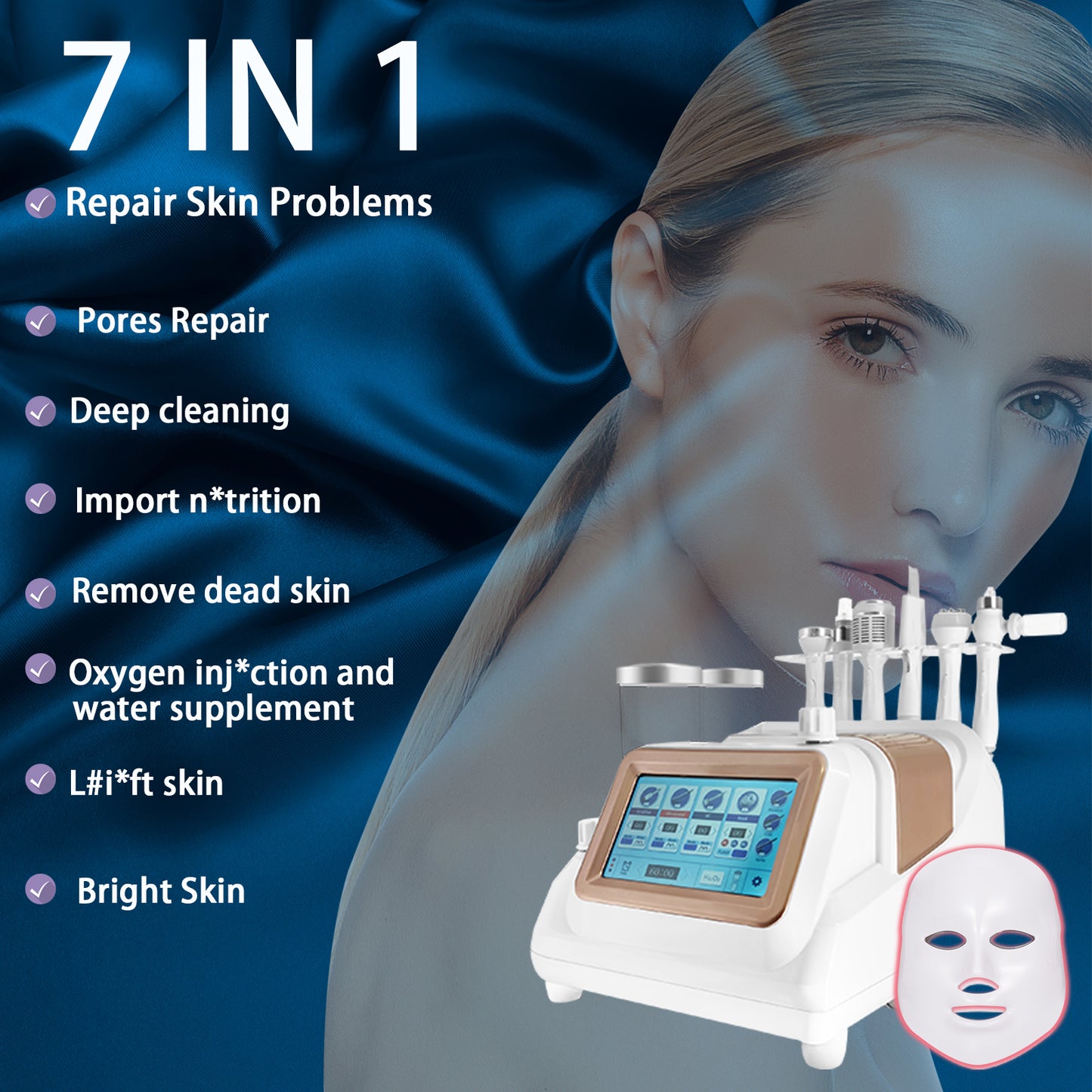 Pinjaze 7 in 1 Hydrogen Oxygen Facial Machine