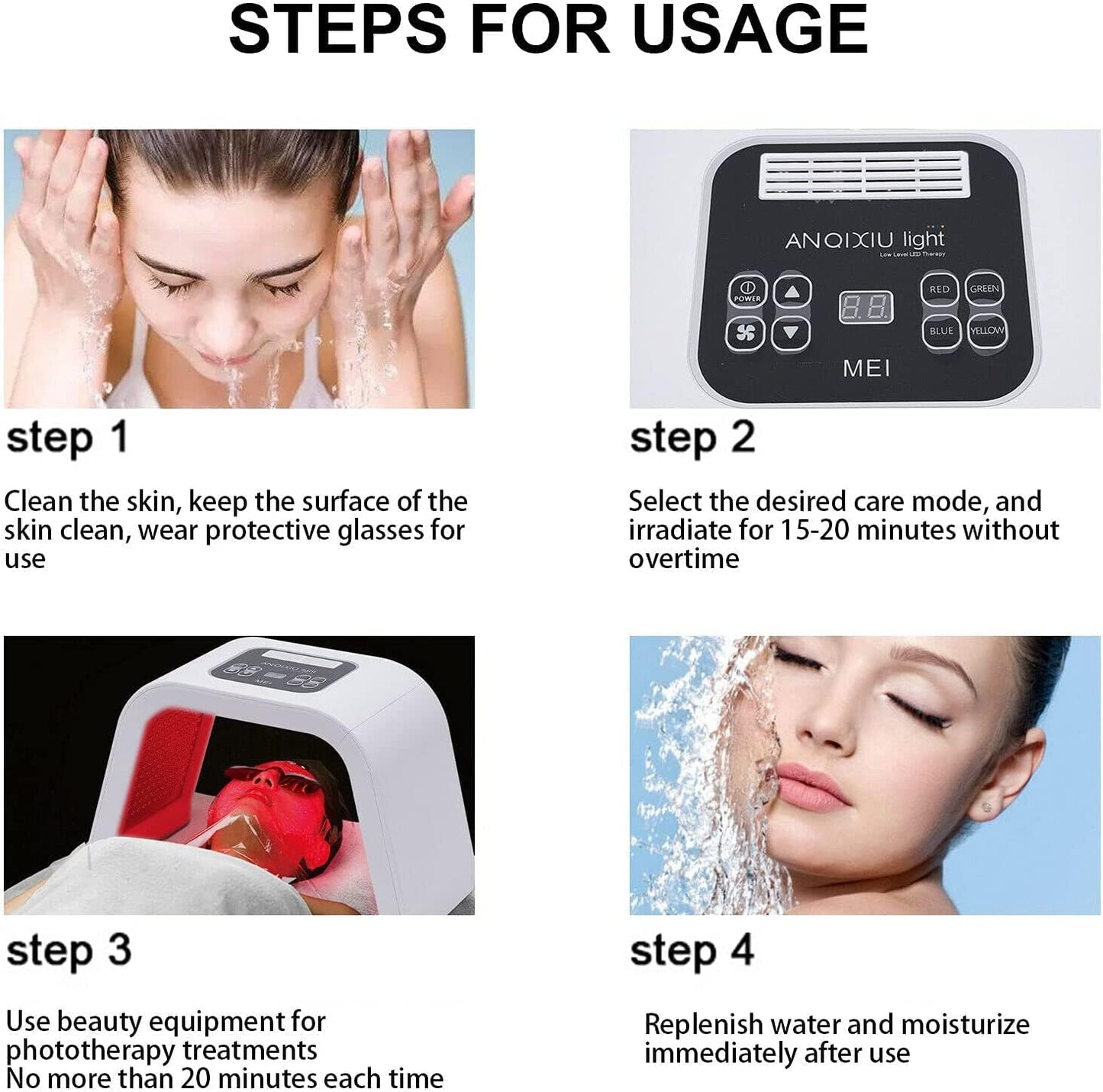 Pinjaze 7 in 1 Color LED Face Mask