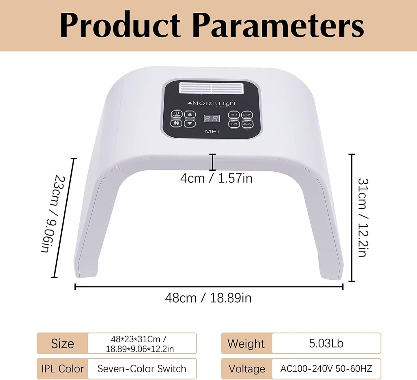 Pinjaze 7 in 1 Color LED Face Mask