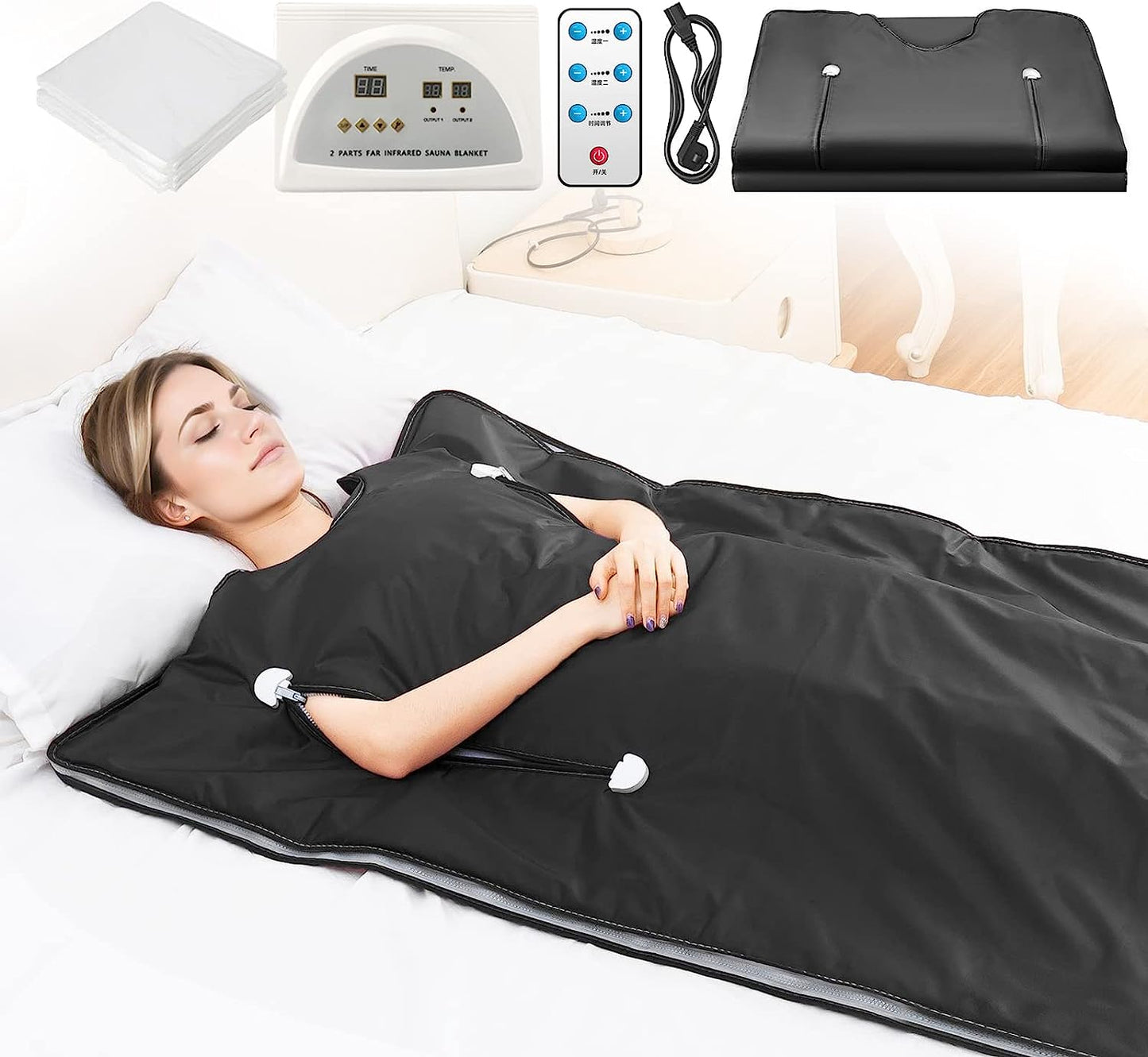 Pinjaze Portable Far-Infrared (FIR) Sauna Blanket Detox