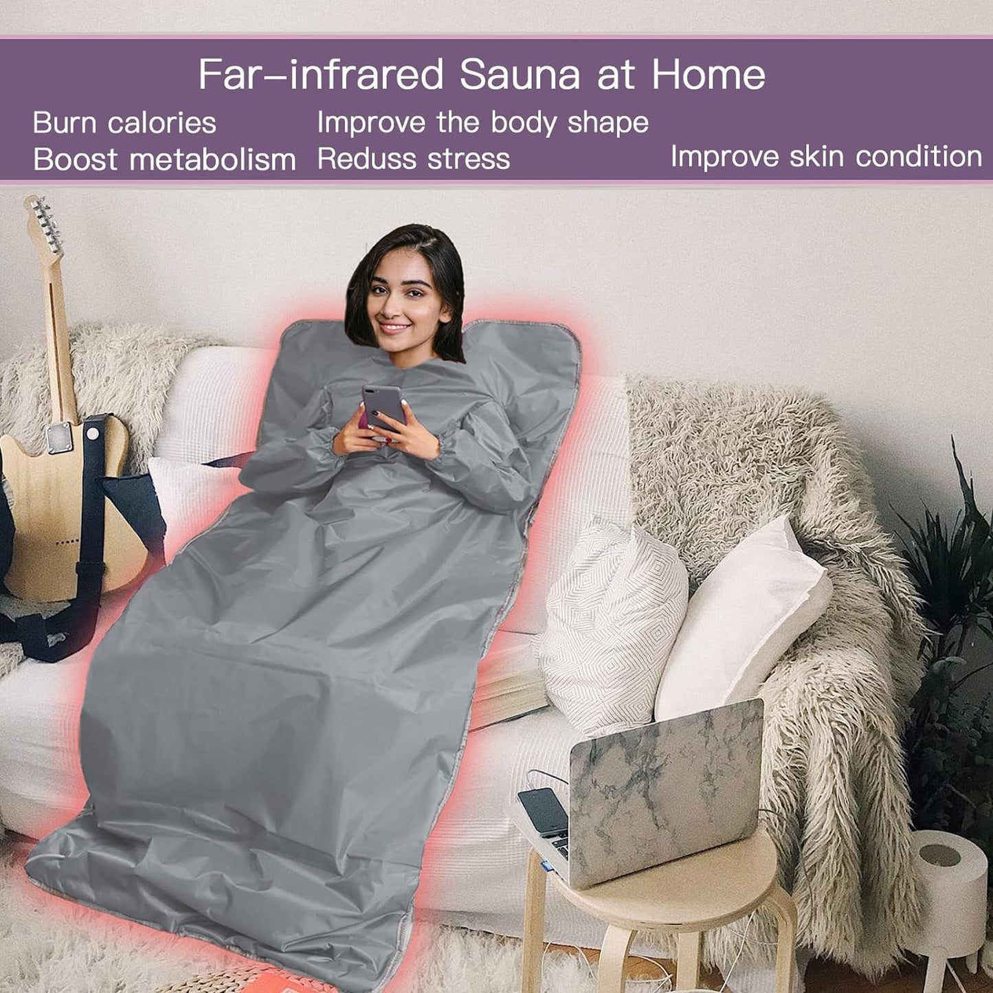 Pinjaze Sauna Blanket Fast Heating(slieeves)