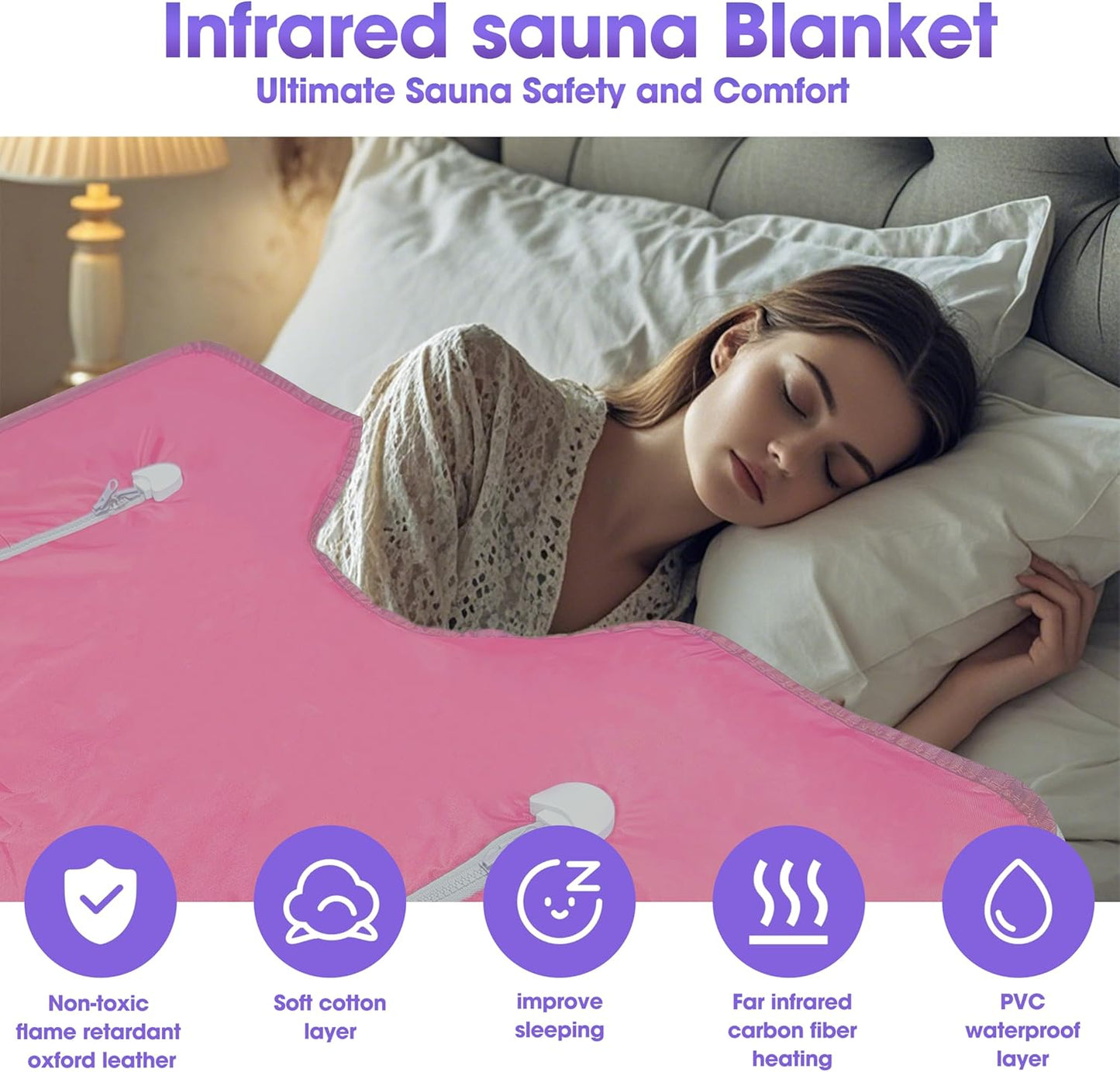Pinjaze Sauna Blanket Detox(Pink)