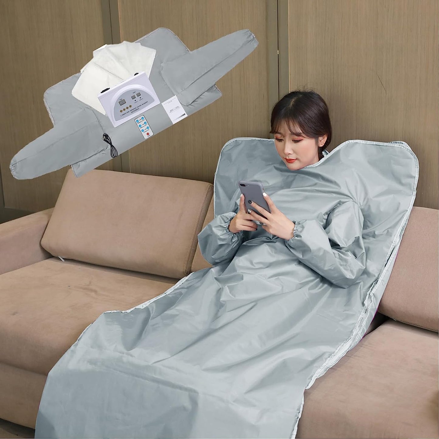 JKIUI Sauna Blanket with Sleeves
