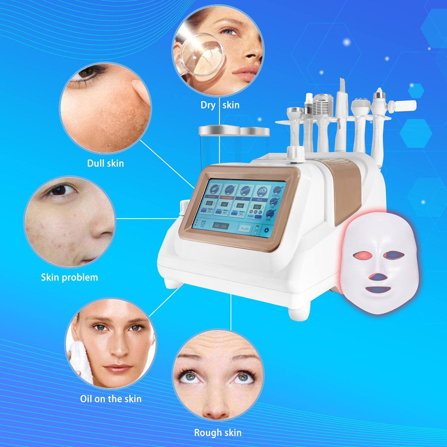 Pinjaze 7 in 1 Hydrogen Oxygen Facial Machine